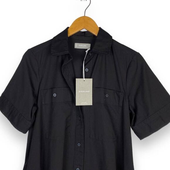 Everlane Daytripper Shirt Dress Size XS Oversized Black Button Down Minimalist - Picture 5 of 13